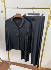 Conjunto de Pijama de Invierno para Mujer, Ultra Suave y Transpirable, 92% Modal, Acanalado, Manga Larga, con Botones, Ropa de Dormir, Traje de Estar en Casa - Product Image 4