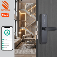 Fabrika Fiyatlı Profesyonel Akıllı Kapı Kilidi Sistemi Alüminyum Tuya APP Siyah Elektronik Ev Akıllı Kilidi