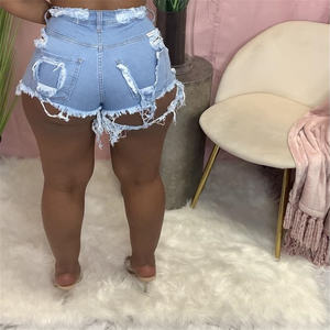 2021 Women Summer <b>Shorts</b> Jeans Casual Zipper Fly Pockets Jeans High Street Wear Denim <b>Shorts</b> Fashion Holes Pants R1742 - Product Image 3