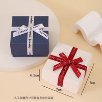 Emballage cosmétique de luxe personnalisé, boîte à couvercle supérieur et inférieur en carton blanc, boîtes cadeaux élégantes pour la Saint-Valentin, ruban à nœud, boîtes carrées rigides