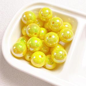 16Mm UV plaqué couleur coquille solide perles rondes à la main bricolage matériel de chaîne de téléphone portable perles acryliques perles de couleur perles lumineuses - Product Image 3