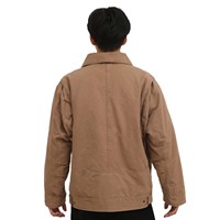 Chaqueta de Trabajo de Invierno Unisex Personalizada de Fábrica, Lona Resistente Marrón, Forro Acolchado de Poliéster Antiviento y Antidesgarro, Oeko-Tex