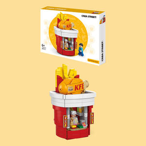 Apprendimento educativo blocchi <span class=keywords><strong>di</strong></span> plastica Art fai da te 402 pz Fast Food 3D assemblaggio Mini casa blocchi - Product Image 4