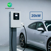 Cargador de pared CCS2 CHAdeMO DC de 20 kW para vehículos eléctricos, bajo consumo en reposo, amplio rango de voltaje, monitoreo remoto, WrightCharge