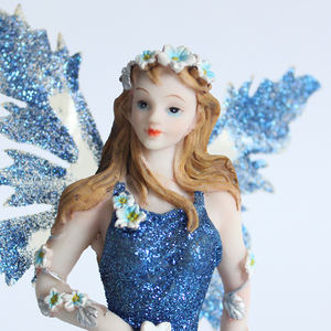 ของตกแต่งสวนกลางแจ้งบ้านแบบเป็นส่วนตัวรูปปั้นขนาดเล็กรูปปั้นนางฟ้าทำจากเรซิ่นสีเขียวแบบกำหนดเองใหม่ - Product Image 2