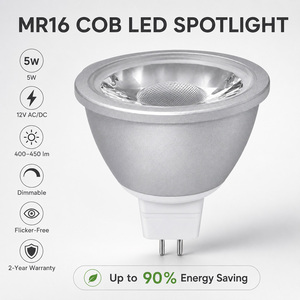 ไฟสปอตไลท์ LED MR16 COB 6W ACDC24V ปรับความสว่างได้ หลอดไฟ LED อะลูมิเนียม รับประกัน 2 ปี สำหรับไฟส่องสว่างภายในอาคาร - Product Image 1