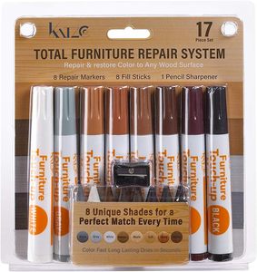 <span class=keywords><strong>Kit</strong></span> de réparation de meubles Katzco, ensemble de 17 marqueurs pour bois, bâtons de cire, taille-crayon, pour taches, rayures, sols, tables, bureaux, menuisiers - Product Image 4