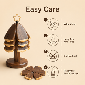Custom Tree <b>Trivets</b> Wooden Foldable for Hot Dishes Non-Slip Heat Insulated Folding Wood Table Plate Mat - Product Image 4