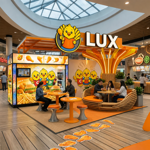ออกแบบซุ้มอาหารฟาสต์ฟู้ดทันสมัย LUX ซุ้มอาหารแบรนด์เฉพาะตัว ตกแต่งร้านเบอร์เกอร์ เฟอร์นิเจอร์ร้านอาหารเชิงพาณิชย์ - Product Image 3