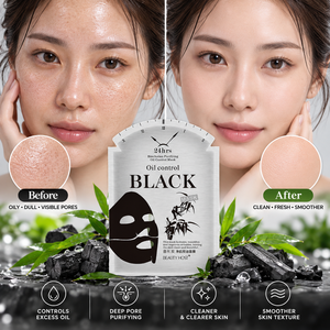 Private Label Skin Cleansing And Exfoliating Products Natural organic Charcoal Deep-Cleansing Moisturising Face Mask <b>Sheet</b> - Product Image 2