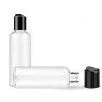 3oz 4oz 5oz 6oz 8oz Shampooing Lotion Soins des cheveux 100ml Bouteilles à disque de presse en plastique PET avec bouchons à disque rabattable or argent blanc noir