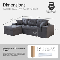Canapé modulaire sectionnel personnalisé compressé sous vide, fabrication OEM, canapé nuage de luxe, canapé-lit en L sans structure ODM, pour usage hôtelier