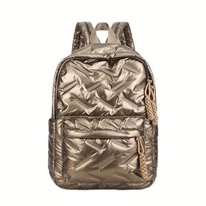 Sac à dos tendance minimaliste en nylon pour femme, personnalisable, imperméable, en coton spatial, idéal pour l'école et le quotidien - Product Image 2