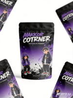 Sac en Mylar Noir Mat Anti-Odeur et Anti-Humidité 3,5g |   Pochette à fermeture éclair anti-enfants personnalisée avec impression cyberpunk anime pour aliments pour animaux de compagnie et pizzas