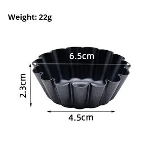 Kích thước nhỏ 2.5inch Kim loại trứng <span class=keywords><strong>Tart</strong></span> Para tarta khuôn tự làm dày thép carbon nướng hoa cúc cốc khuôn để nướng - Product Image 6
