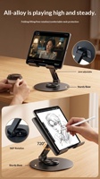 Support de tablette et de téléphone YANJIN, multifonctionnel, pliable, réglable en hauteur, en acier au carbone et silicone, modèle D05 Live