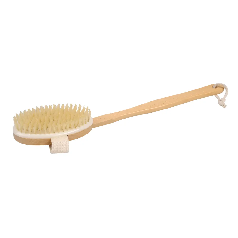 Wood Bath Brush Bath Support WOODEN BATH SHOWER BRUSHES - Long Handle Massage Body Anti Cellulite Back