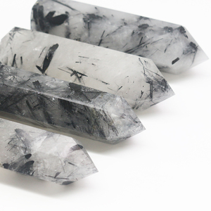 Offre Spéciale Cristal Baguette Point Guérison Énergie Reiki <span class=keywords><strong>Noir</strong></span> Rutile Tourmaline Point - Product Image 4