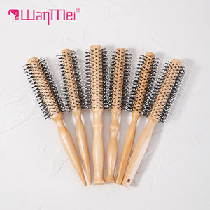 WANMEI Brand High-Temperature Resistant <strong>Hair</strong> <strong>Styling</strong> Lotus Wood Round <strong>Hair</strong> Brush <strong>Hair</strong> Curling Comb Straight Roller Comb Brush - Product Image 2