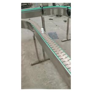 Esnek Metal paslanmaz çelik üst zincir konveyör masa zincir plaka konveyör Slat zincir konveyör makinesi sistemi - Product Image 3