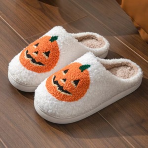 <b>Halloween</b> Cartoon Home <b>Slippers</b> Thick Bottom Baotou Style Plush Face Home <b>Slippers</b> Ghost Pumpkin Cartoon - Product Image 6