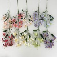 3 Lys Dorés 5 Z-S, Fleurs Artificielles en Tissu de Soie pour Décoration de Mariage, Allée, Auditorium, Maison, Centre Commercial, Importées