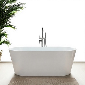 Ceramic Freestanding Modern <b>Bathtub</b> OEM <b>Portable</b> Spa Tubs Soaking Lightweight & Durable Hotel Use Apartment - Product Image 2