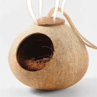 Nid d'oiseau en coquille de noix de coco massif, très vendu, avec échelle d'accès, nid écologique pour perroquet, maison d'élevage pour hamster et hérisson