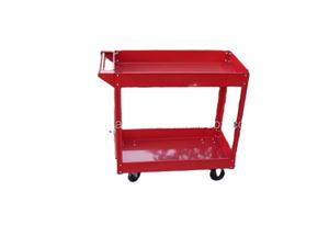 Red Steel Utility Cart Leicht und langlebig mit 4 Rollen Zwei-Regal-Service-Caddie-OEM anpassbar - Product Image 5