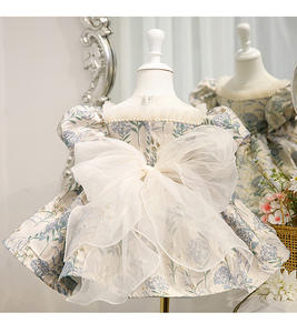 Vestido Retro Español para Niñas, Nuevo Vestido de Princesa con Mangas Abullonadas y Jacquard para Bebés, Vestido de Tutú con Lazo para el Primer Cumpleaños - Product Image 4