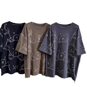 <span class=keywords><strong>T</strong></span>-<span class=keywords><strong>shirt</strong></span> Oversize da <span class=keywords><strong>Donna</strong></span> in Cotone Taglie Forti, Design Primavera/Estate con Strass e Motivo Orsetto, Vestibilità Rilassata, Manica Corta - Product Image 5