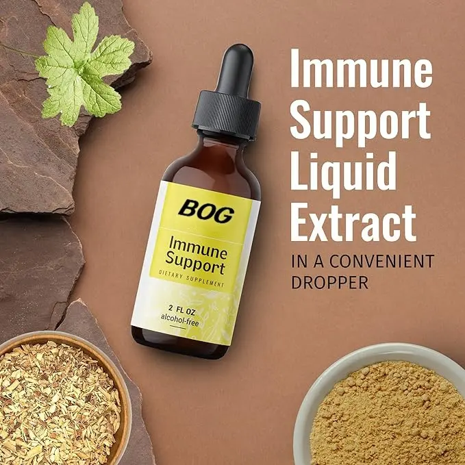 ODM Immune Support Liquid Extract - Organic Tincture with Elderberry  Echinacea  Ginger   Goldenseal Root