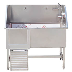 Bak mandi hewan kesayangan dari baja tahan karat, stasiun perawatan profesional untuk anjing kecil/besar (penggunaan DI RUMAH & Salon Hewan Peliharaan) - Product Image 6