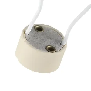 Porcelain Lamp Base With Wire Gu10 Lamp Holder Ceramic Connector Socket For Led Halogen Lamp Light