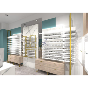 LUX Custom Simple High-End Metal Madera Gafas de sol ópticas Vitrina Premium Shop Design Gold Winner POPAI 2016 5 años - Product Image 2