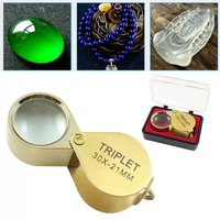 30X Metal Jewelry Magnifying Glass Jewelers Eye Tool Jewellery Folding Loupe Glass Lens Magnifying Triplet Glass Jewelry Diamond