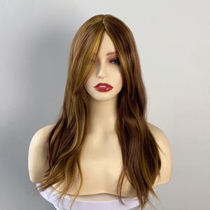 Perruque pour femme de style européen et américain, marron doré dégradé, <span class=keywords><strong>cheveux</strong></span> longs bouclés, élégante, volumineuse, boucles en forme de fleur de poire - Product Image 2