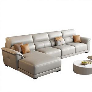 Canapé moderne simple de style impérial en PU, une place, en forme de L, pour salon, gauche ou droite, style italien, luxe léger, bois massif - Product Image 1