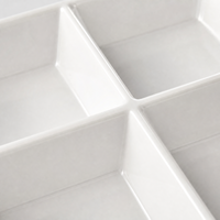 Plateau de service carré en mélamine personnalisé, 9 compartiments, orange et blanc brillant, pour apéritifs, vente en gros