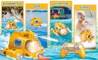Bateau télécommandé 2,4 GHz avec fonction de tir d'eau, piles incluses - Jouet aquatique pour la famille et les enfants