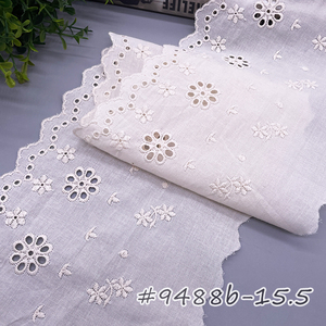 Crianças roupas algodão bordado laço aparar fronteira bordado decoração laço Encajes elegante guarnição branca do laço - Product Image 4