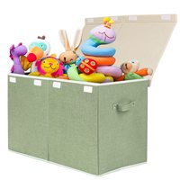 Grande boîte à jouets pliable pour enfants avec couvercle rabattable, organisateur de rangement pour jouets en tissu pliable en forme d'animal