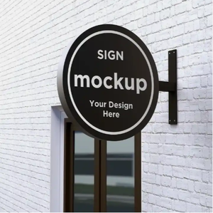 制造商定制新型圆形标志灯箱时尚商用室内墙壁亚克力双面LED灯箱标牌 - Product Image 3