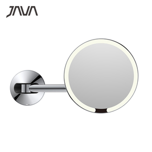 Espelho de Banheiro Montado na Parede para Hotel, Espelho Redondo Magnificador 1X/5X com Luz LED de 3W, Espelho Cosmético Personalizado Recarregável - Product Image 1