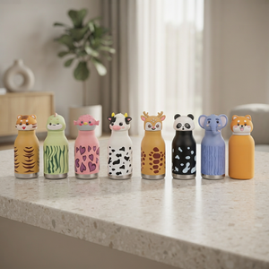 Vasos Personalizados al por Mayor, Libres <span class=keywords><strong>de</strong></span> BPA, 100% Herméticos, <span class=keywords><strong>Botella</strong></span> <span class=keywords><strong>de</strong></span> Agua Aislada <span class=keywords><strong>de</strong></span> Acero Inoxidable con Cabezas <span class=keywords><strong>de</strong></span> Animales - Product Image 6