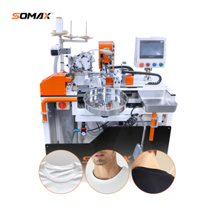 Máquina de Coser Automática SOMAX SM-01AT de Alta Velocidad para Colocar Cuellos de Canalé, Máquina de Coser para Colocar Cuellos Redondos, Buen Precio - Product Image 4