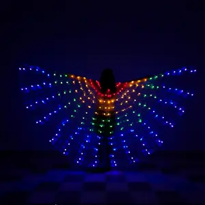 Kinder Party Dress up Fairy Cosplay Leuchtend heller Regenbogen Led Light Stage Halloween Wings Kostüm Tanz Requisiten Kleidung