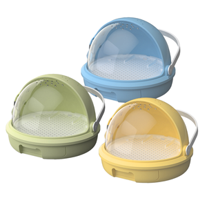 Transportadora de Mascotas Bunnyhi CWTKC001, Cápsula Espacial de Plástico PP para Mascotas Pequeñas, Disponible en Verde, Azul y <span class=keywords><strong>Amarillo</strong></span>, con Asa y Cajón - Product Image 1