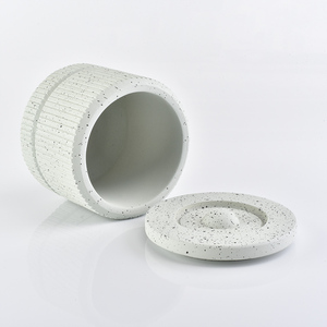 Pot de bougie en béton décoratif pour la maison de 10oz avec <span class=keywords><strong>couvercle</strong></span> en béton en gros - Product Image 3