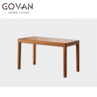 Table à manger en bois massif d'orme vieilli, design contemporain imperméable pour la maison et l'hôtel